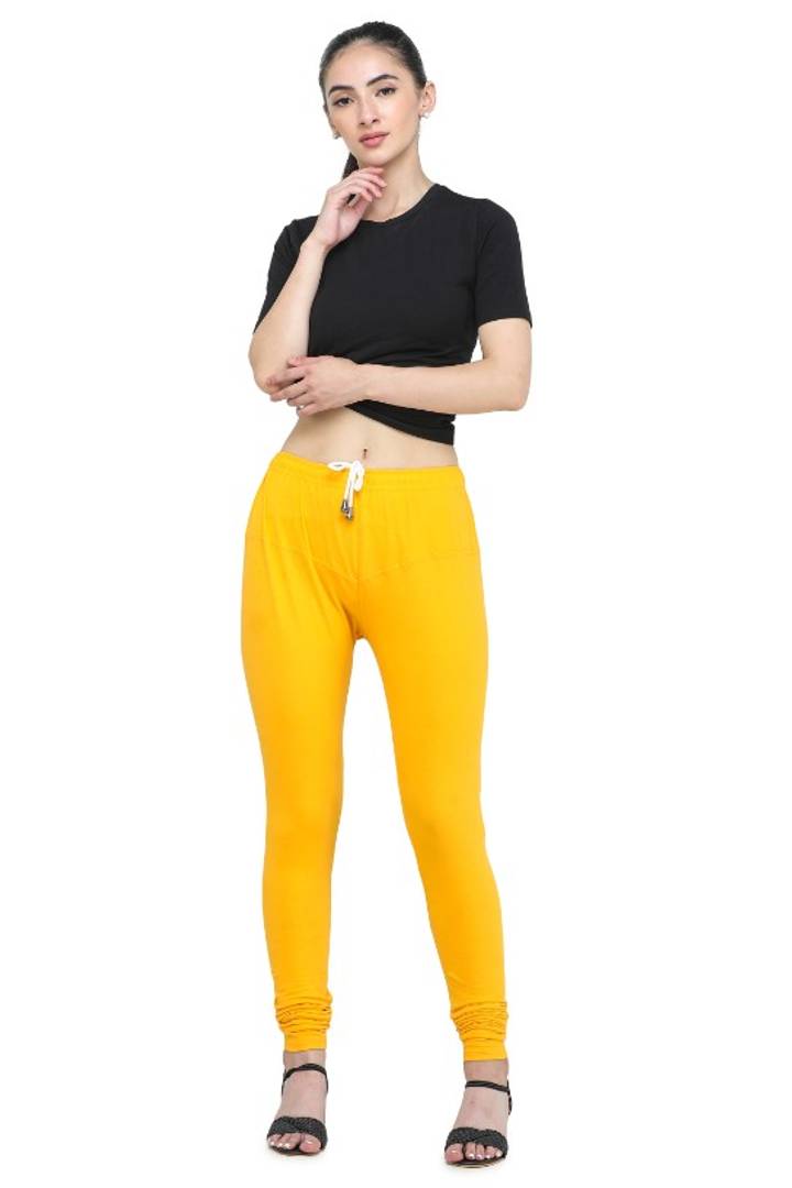 Trendy Cotton Blend Churidar Legging With Drawstring Waistband